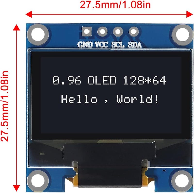AiTrip 10 PCS 0.96 inch 12864 128X64 OLED LCD Display Board Module I2C IIC SSD1306 Driver 4 Pins Compatibile with Arduino Raspberry Pi (White) - Image 5